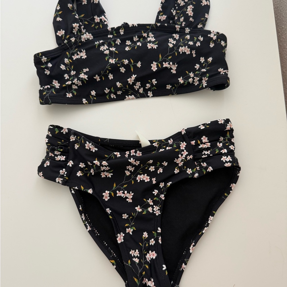 GB Girls Black Floral Swimwear